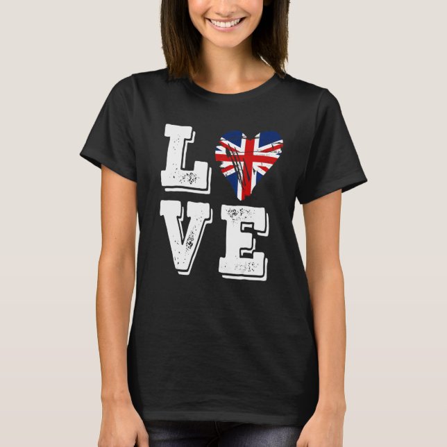 T-shirt Drapeau Love United Kingdom (Devant)