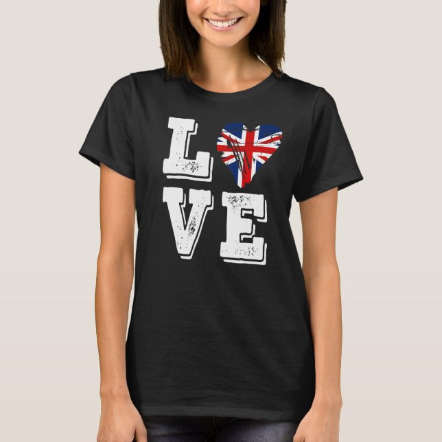 T-shirt Drapeau Love United Kingdom (Devant)