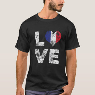 T-shirt Drapeau Love Vintage France