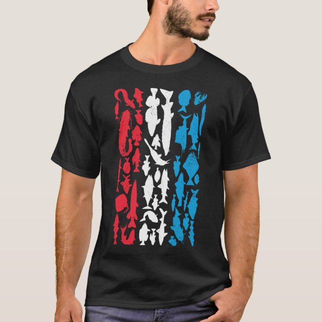 T-shirt Drapeau luxembourgeois fait de poisson - Design de (Devant)