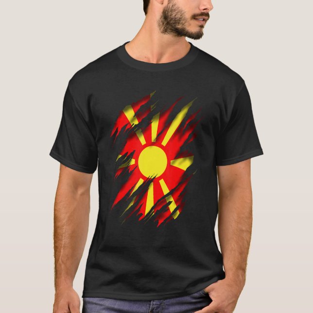 T-shirt Drapeau macédonien Nord de la Macédoine (Devant)