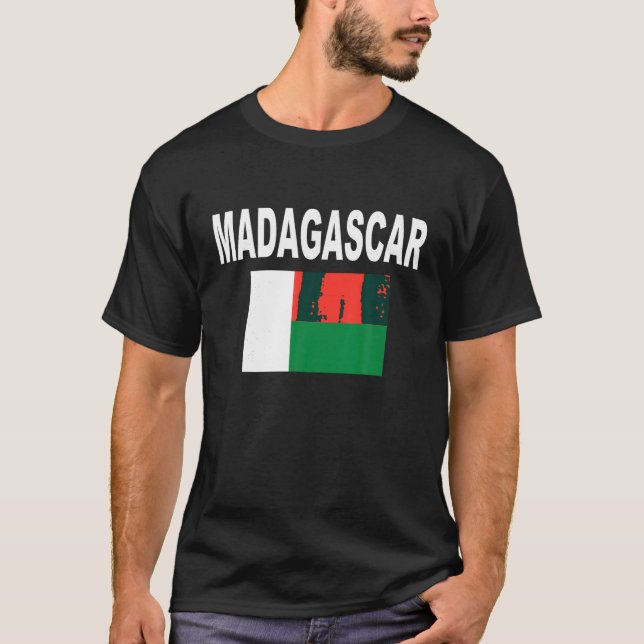 T-shirt Drapeau Madagascar Cool Drapeau Malgache Hommes Fe (Devant)