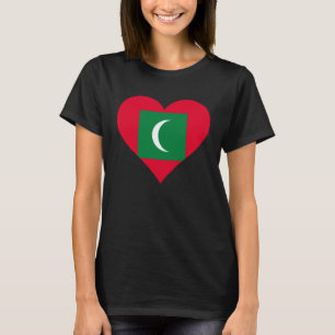 T-shirt Drapeau Maldives Cœur Maldives Amour Maldives