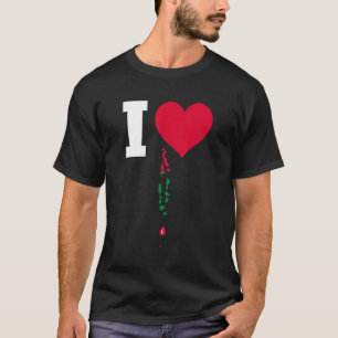 T-shirt Drapeau Maldives pour Maldives I Love Maldives
