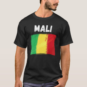 T-shirt Drapeau Mali Jour Vintage Grunge Malien Drapeau