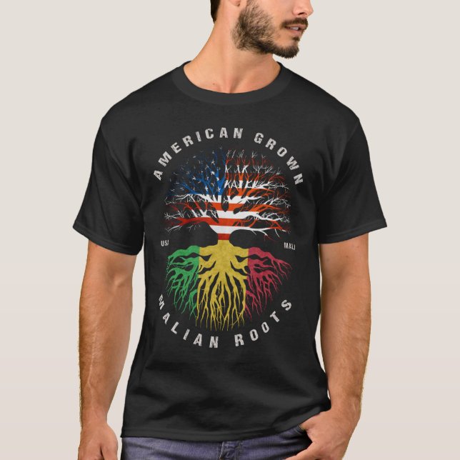 T-shirt Drapeau malien américain (Devant)