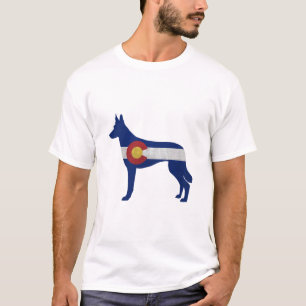 T-shirt Drapeau Malinois Belge Colorado Silhouette