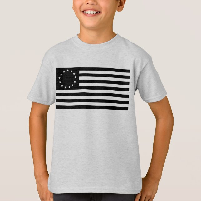 T-shirt Drapeau Manga, Betsy Ross ou Drapeau Cercle Améric (Devant)