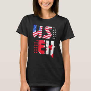 T-shirt Drapeau Maple Leaf Us Fierté Canadienne Américaine