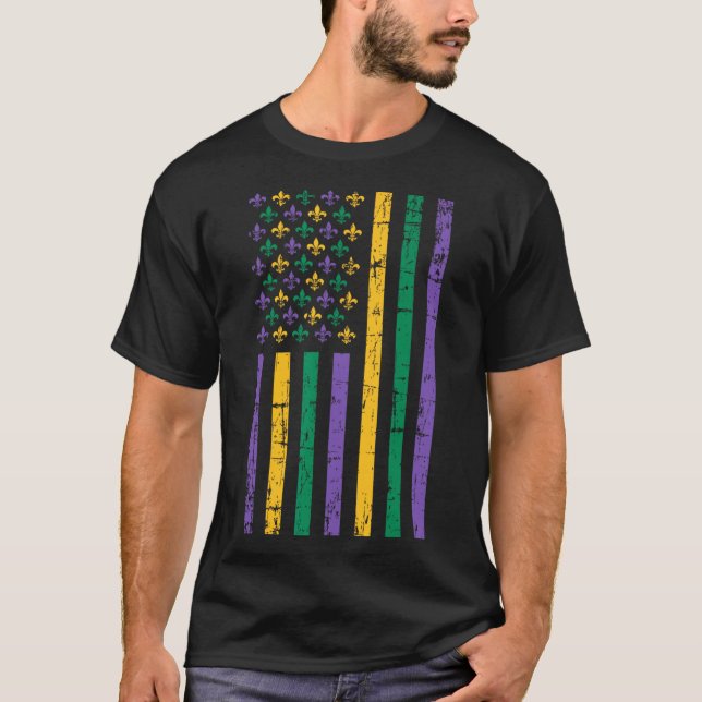 T-shirt Drapeau Mardi Gras Us (Devant)