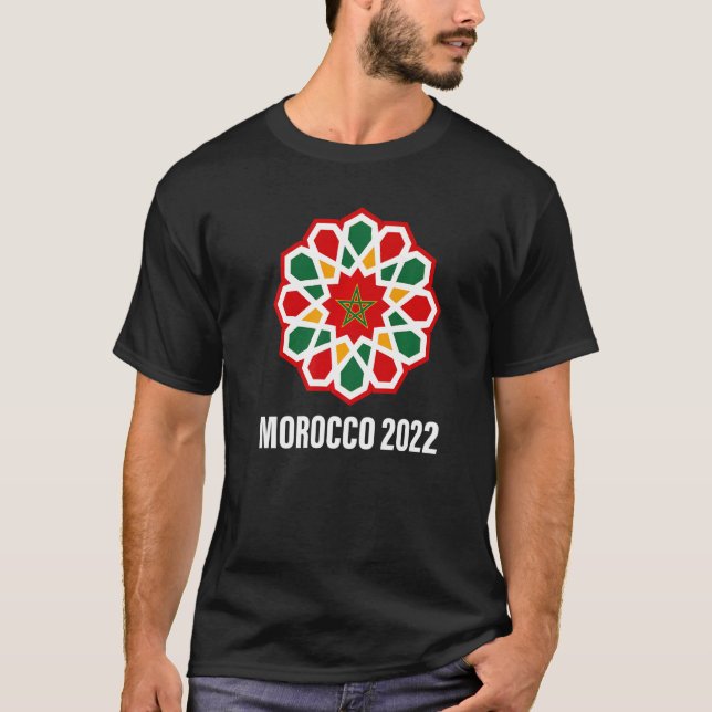 T-shirt Drapeau Maroc Football 2022 (Devant)