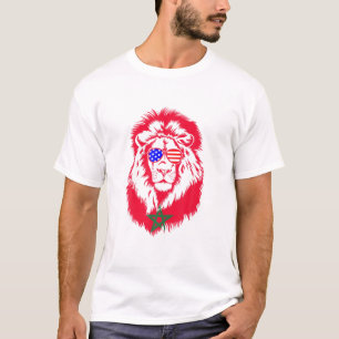 T-shirt Drapeau Marocain Américain Maroc Soccer Supp