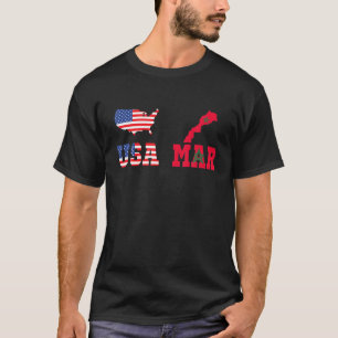 T-shirt Drapeau Marocain Américain Maroc Soccer Supp