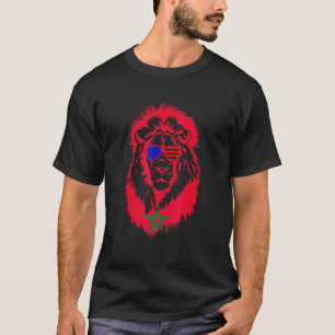T-shirt Drapeau Marocain Américain Maroc Soccer Supp