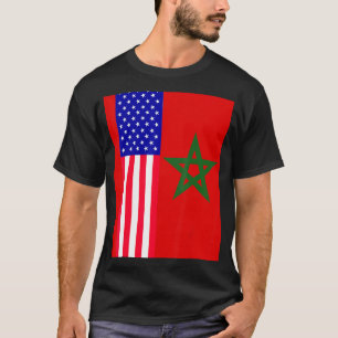 T-shirt Drapeau Marocain Américain Maroc Soccer Supp