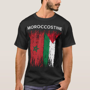T-shirt Drapeau Marocain Et Palestinien Maroc Et