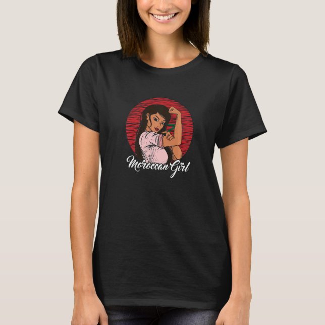 T-shirt Drapeau marocain Maroc Fille marocaine (Devant)