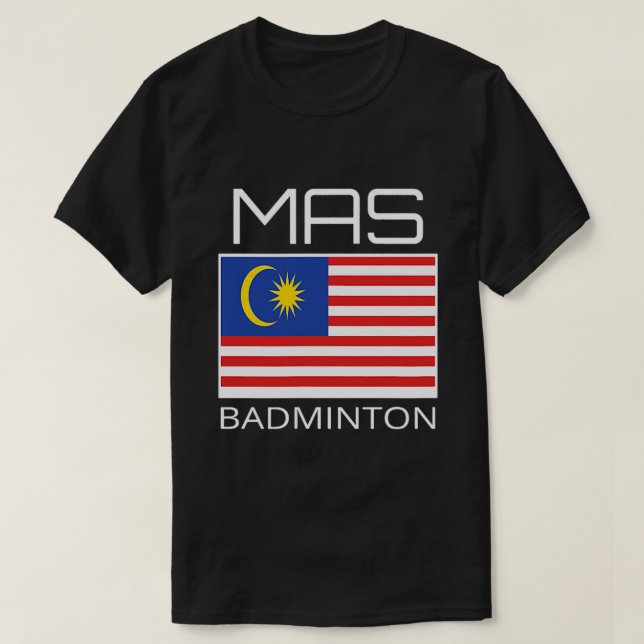 T-shirt Drapeau MAS de l'athlète malaisien de Badminton (Design devant)