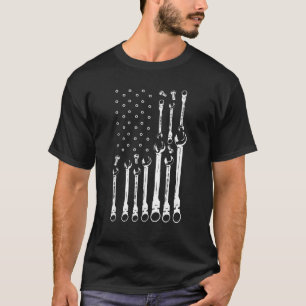 T-shirt Drapeau mécanique Drapeau patriotique américain Mé