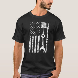 T-shirt Drapeau Mécanique Mécanique Patriotique Mécanique