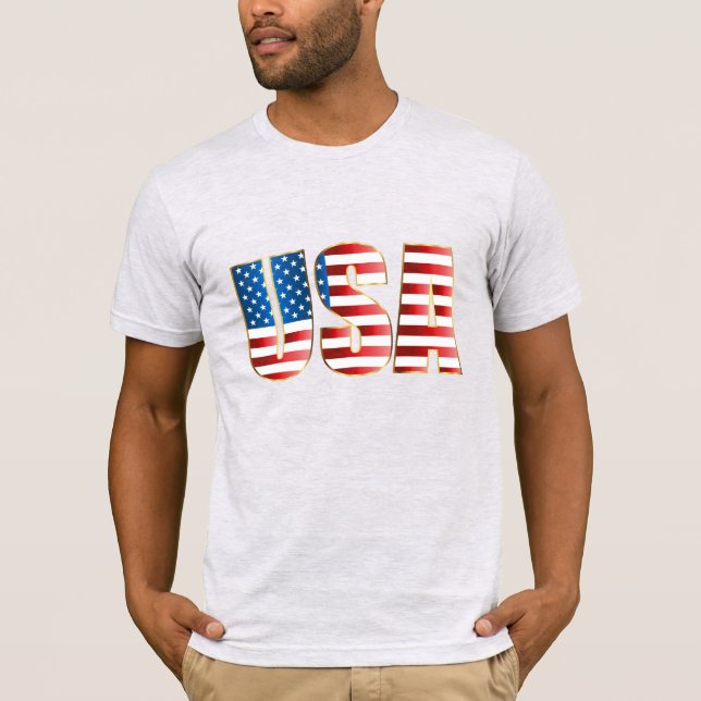 T-shirt Drapeau Mens Bella Canvas T-Shirt-USA (Devant)