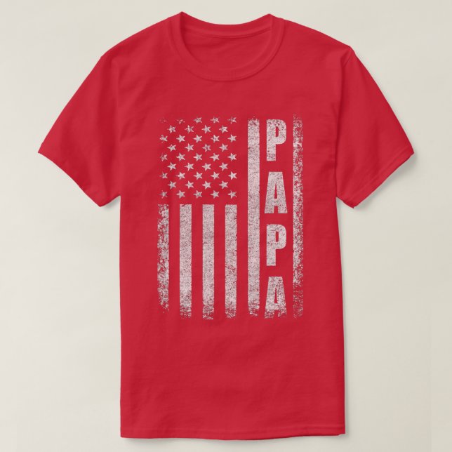 T-shirt Drapeau Mens Fier Papa Drapeau Funny Fête des père (Design devant)