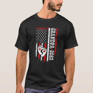 T-shirt Drapeau Mens Us Promu À Grand-Père Est 2023 Père