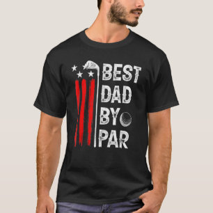 T-shirt Drapeau Mens USA Meilleur Papa Par Par Golfer Fête