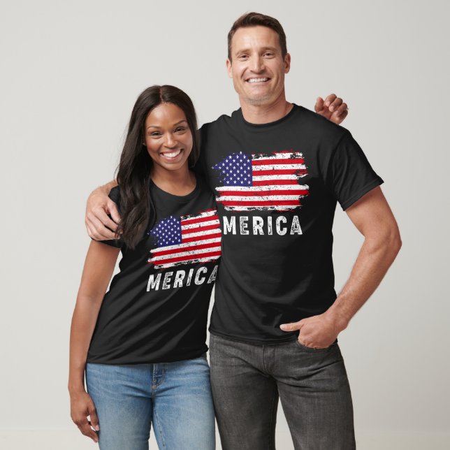 T-shirt Drapeau Merica Grunge (Unisexe)