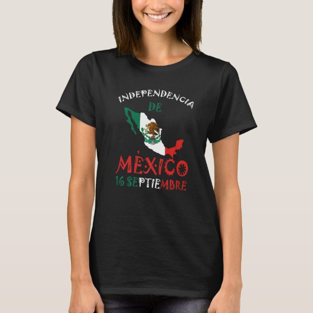 T-shirt Drapeau mexicain 16 septembre Da Indépendance du M (Devant)