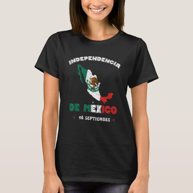 T-shirt Drapeau mexicain 16 septembre Da Indépendance du M (Devant)
