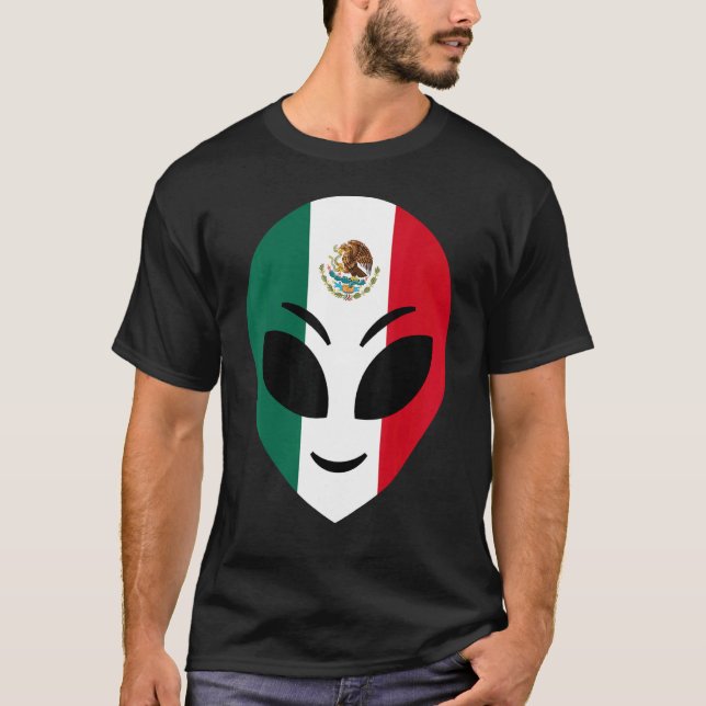 T-shirt Drapeau mexicain Alien mexicain (Devant)