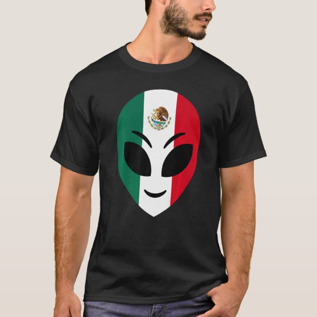 T-shirt Drapeau mexicain Alien mexicain (Devant)