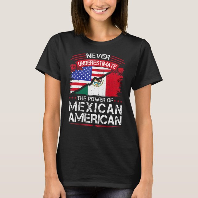 T-shirt Drapeau mexicain américain mexicain (Devant)