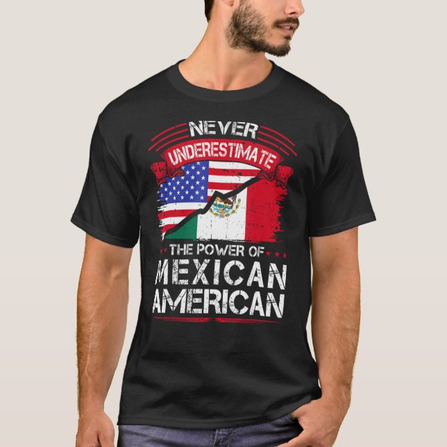 T-shirt Drapeau mexicain américain mexicain (Devant)