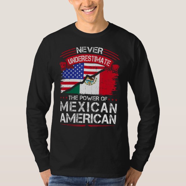 T-shirt Drapeau mexicain américain mexicain (Devant)
