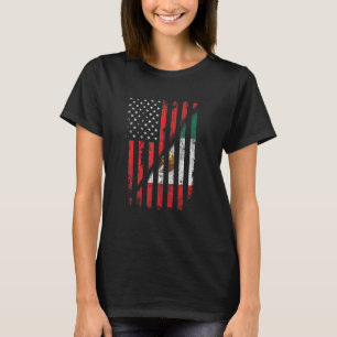 T-shirt Drapeau mexicain américain style rétro Usa Mexique