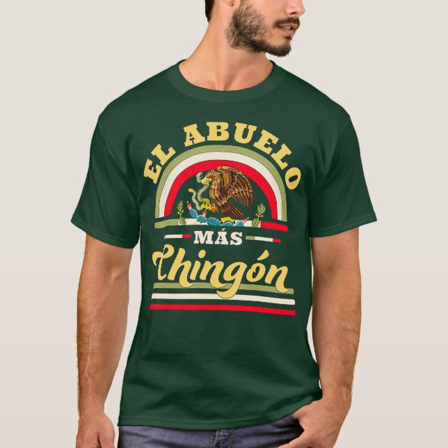T-shirt Drapeau mexicain amusant Mens El Abuelo Mas Chingo (Devant)