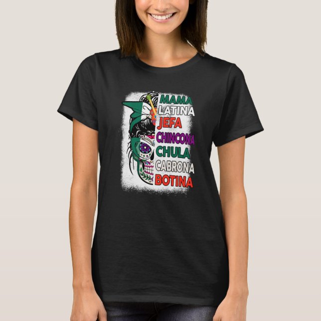 T-shirt Drapeau mexicain Crâne à sucre Mama Jefa Mexico Di (Devant)