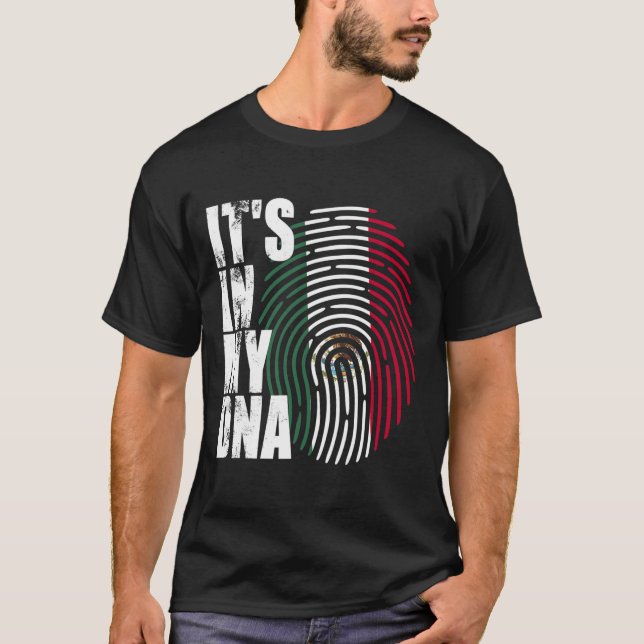 T-shirt Drapeau mexicain dans mon Adn Mexique (Devant)