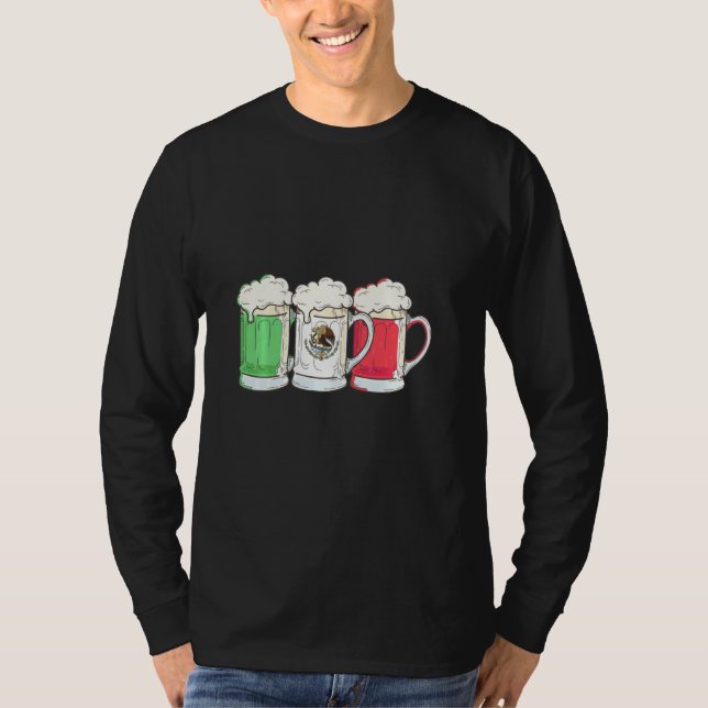 T-shirt Drapeau mexicain de la bière Mexique (Devant)