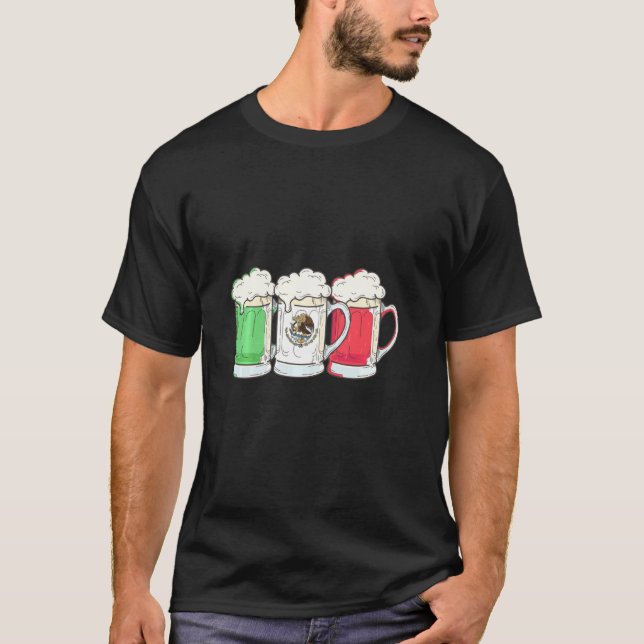 T-shirt Drapeau mexicain de la bière Mexique (Devant)