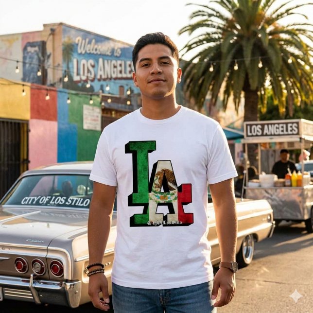 T-shirt Drapeau mexicain de Los Angeles  (Los Angeles Mexican Flag T-Shirt)