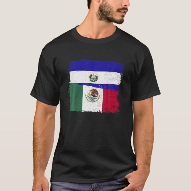 T-shirt Drapeau MEXICAIN El Salvador moitié mexicaine El S (Devant)