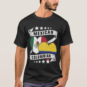 T-shirt Drapeau Mexicain Et Colombien