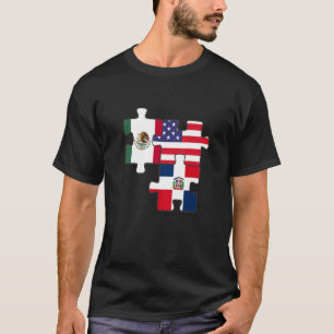 T-shirt Drapeau mexicain et dominicain Roots Plus Usa