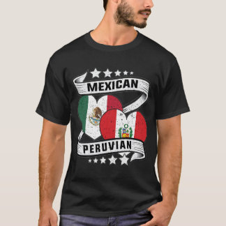 T-shirt Drapeau Mexicain Et Péruvien