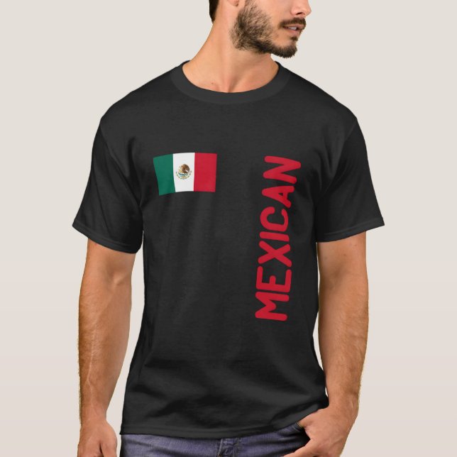 T-shirt Drapeau Mexicain Et Racines Du Mexique (Devant)