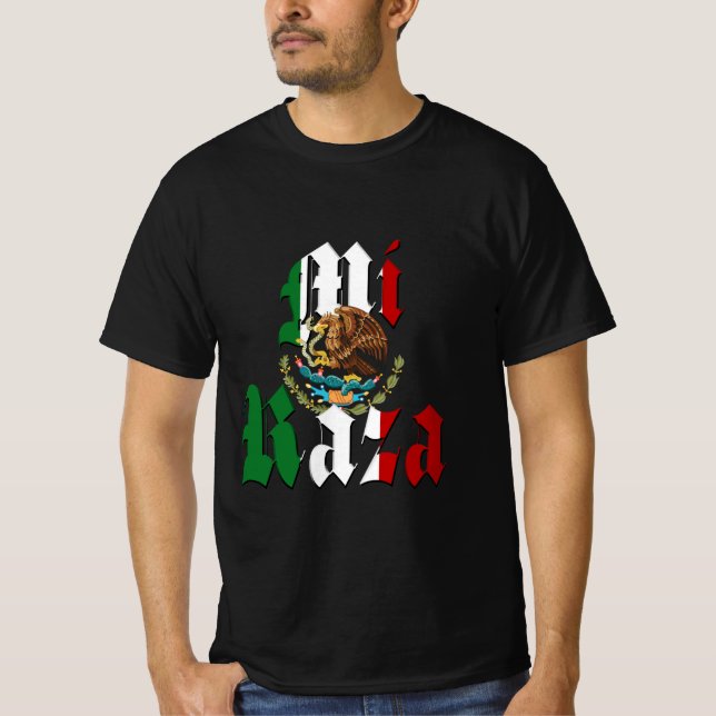 T-shirt Drapeau mexicain MI RAZA (Devant)