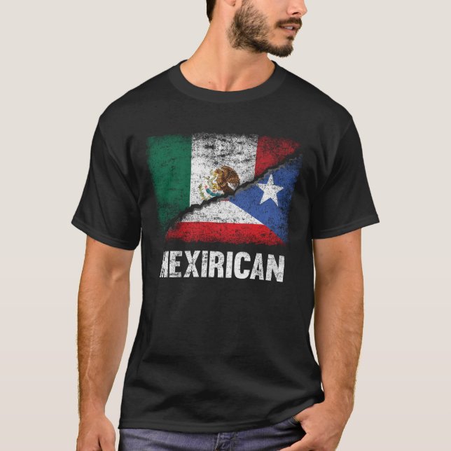 T-shirt Drapeau mexicain porto-ricain mexicain (Devant)